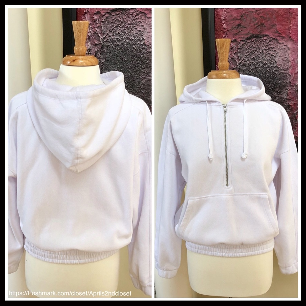 FREE PEOPLE WHITE PULLOVER DRAWSTRING HOODIE TOP - Picture 2 of 7